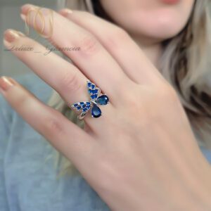 انگشتر زنانه استیل پروانه فری سایز