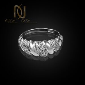 انگشتر نقره زنانه طرح طلا سفید جدید