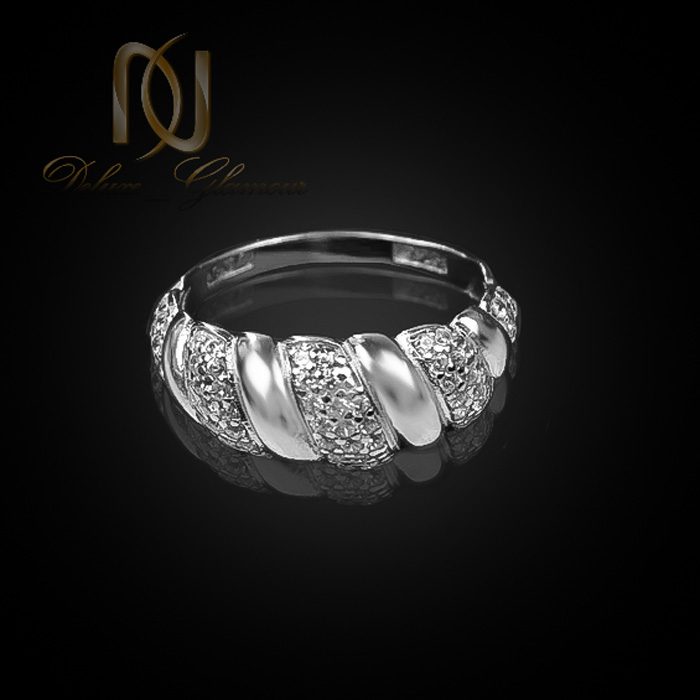 انگشتر نقره زنانه طرح طلا سفید جدید