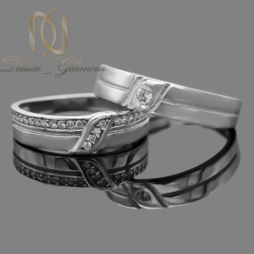 حلقه ست نقره ازدواج غیر هم شکل