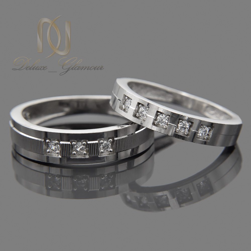 حلقه ست نقره ازدواج تراش طرح طلا