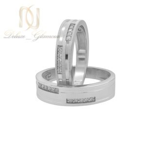 حلقه ست نقره ازدواج نگین دار
