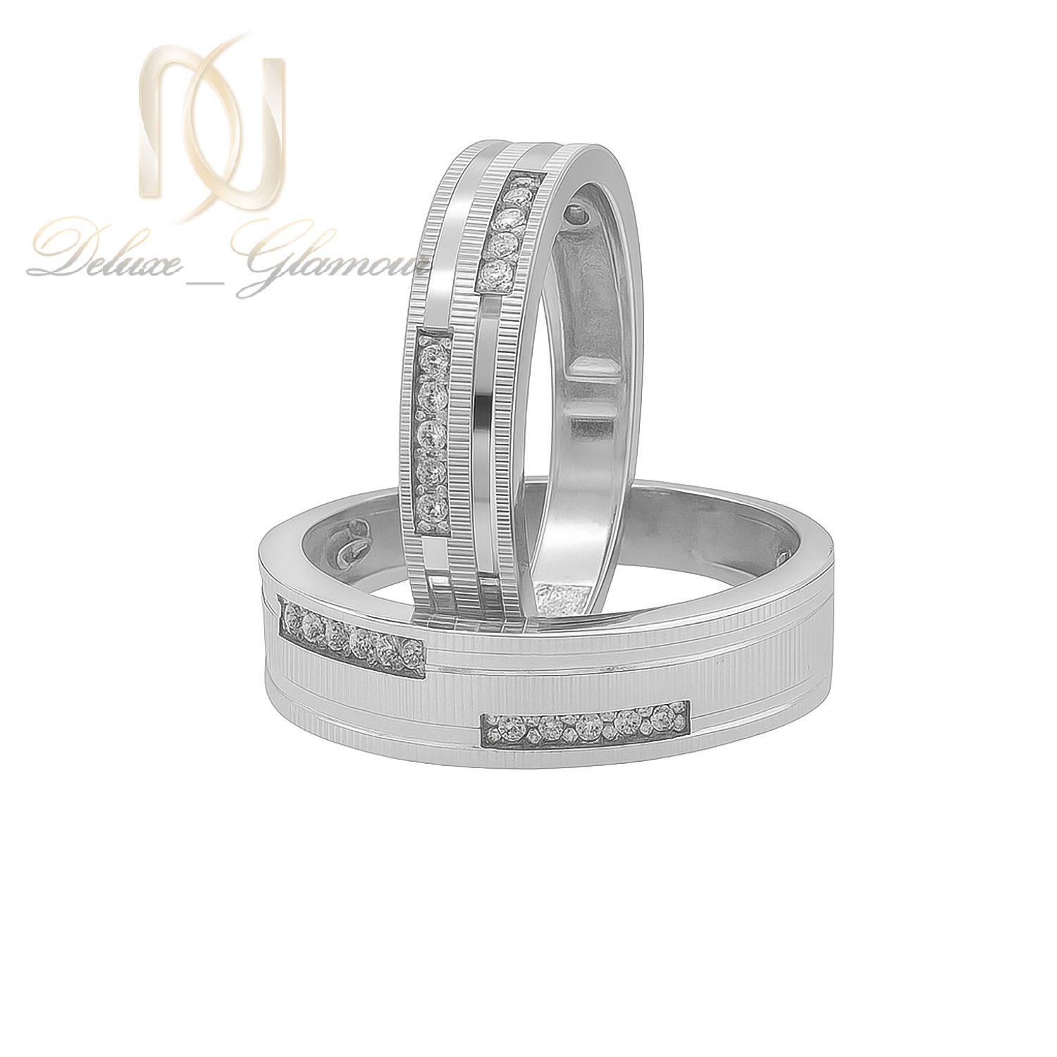 حلقه ست نقره ازدواج نگین دار