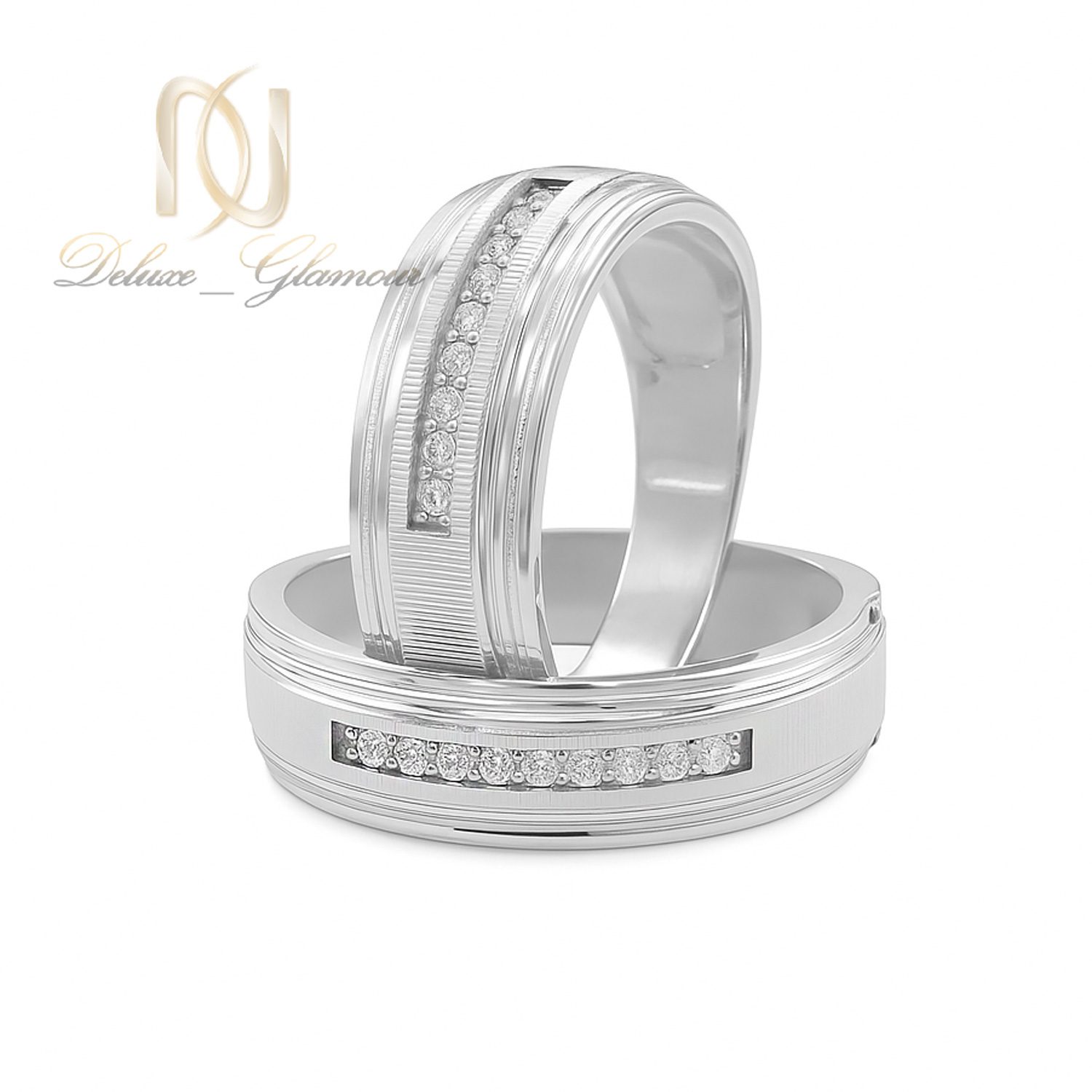 حلقه ست نقره نامزدی نگین سفید