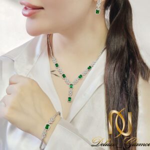 سرویس نقره زنانه نگین سبز