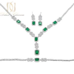 سرویس نقره زنانه نگین سبز