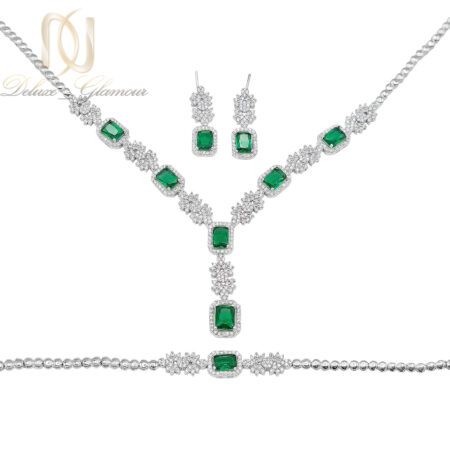 سرویس نقره زنانه نگین سبز