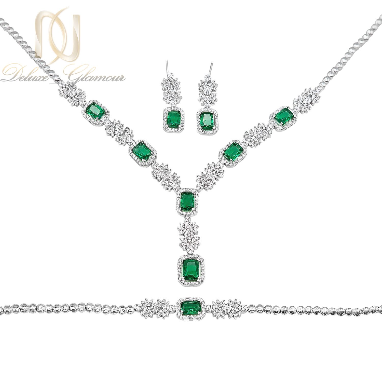 سرویس نقره زنانه نگین سبز