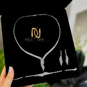 سرویس نقره عروس نگین سفید