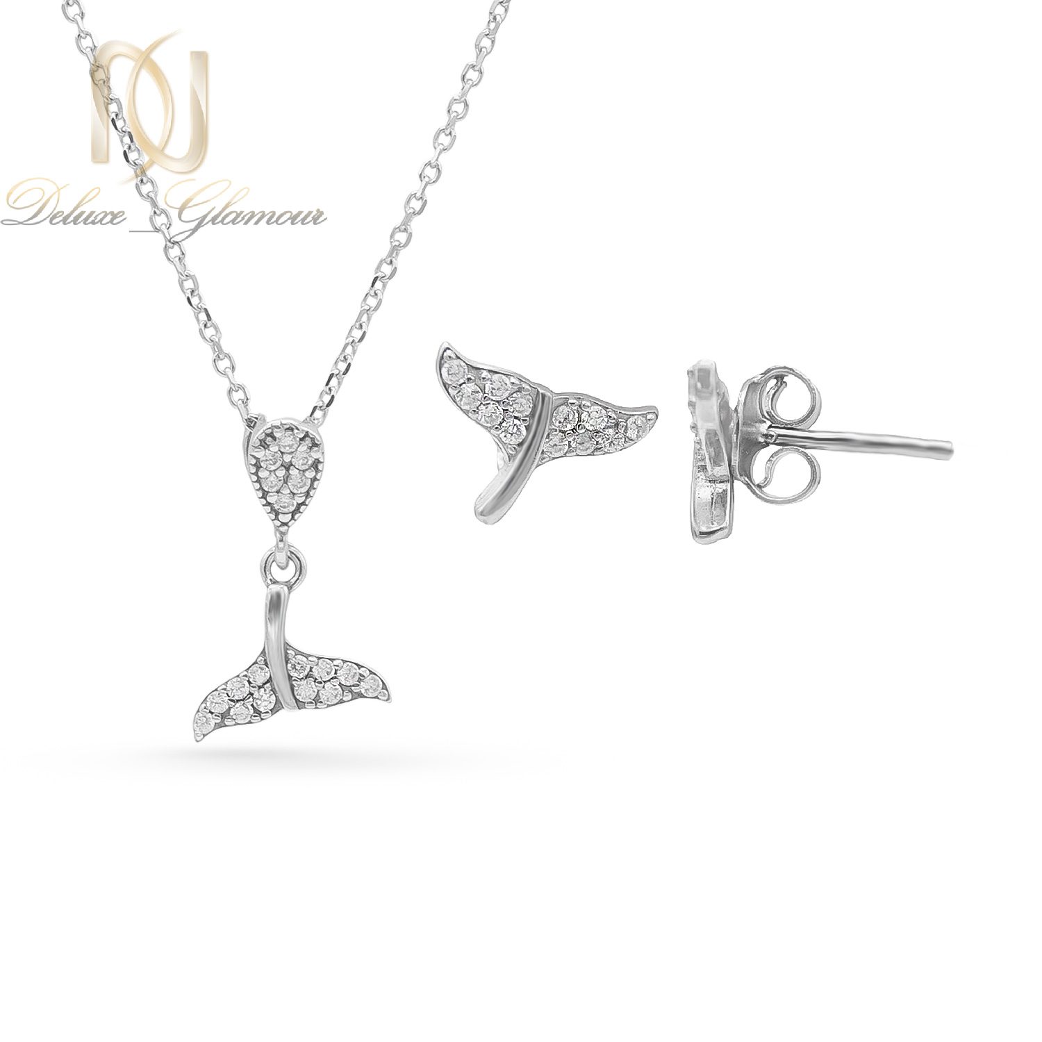 نیم ست نقره زنانه دم نهنگ