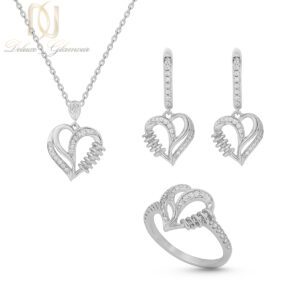 نیم ست نقره زنانه مدل قلب