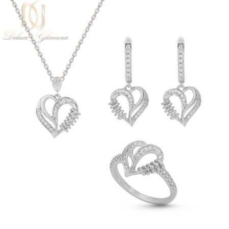 نیم ست نقره زنانه مدل قلب