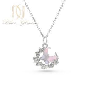 گردنبند زنانه استیل مدل پروانه و ماه