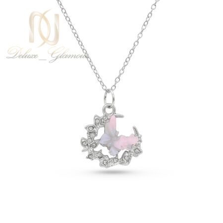 گردنبند زنانه استیل مدل پروانه و ماه