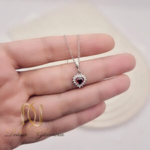 گردنبند نقره زنانه قلب قرمز ظریف