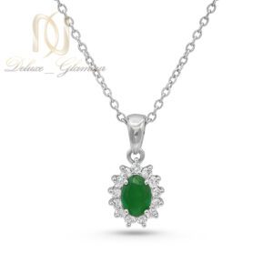 گردنبند نقره زنانه نگین سبز