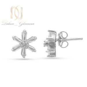 گوشواره نقره میخی طرح گل