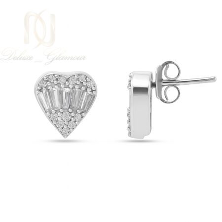 گوشواره نقره میخی مدل قلب