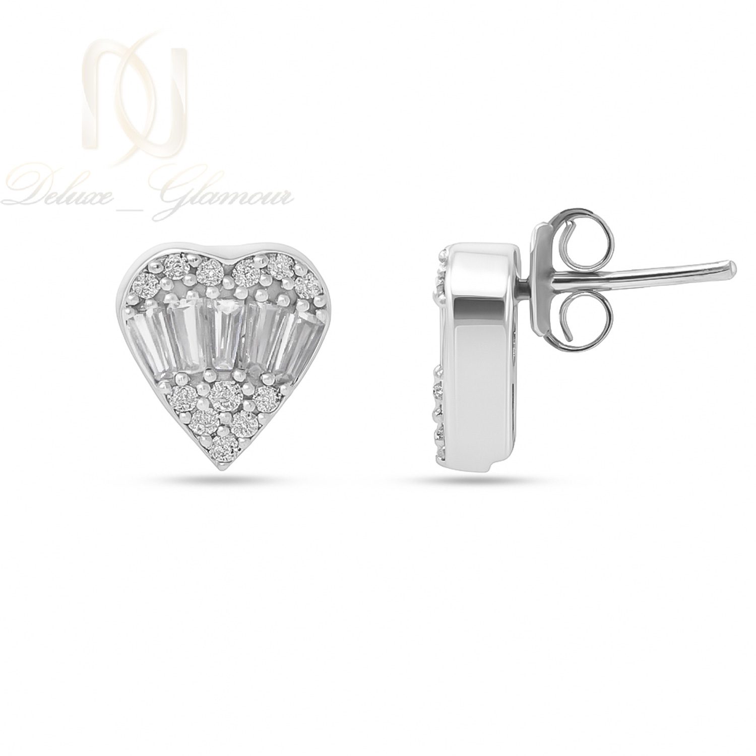 گوشواره نقره میخی مدل قلب