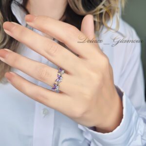 انگشتر زنانه استیل پروانه ظریف رنگ ثابت