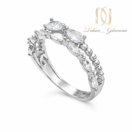 انگشتر نقره زنانه دو رج مدل پاپیون