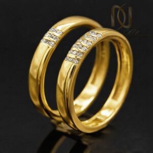 حلقه ست نقره نامزدی زرد رنگ