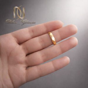 حلقه نقره تراش طلایی بدون نگین