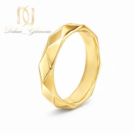 حلقه نقره تراش طلایی زنانه و مردانه