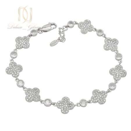 دستبند نقره زنانه ونکلیف نگین سفید