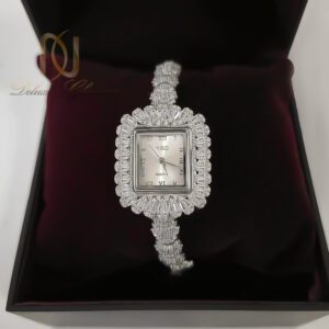 ساعت نقره زنانه H&D جواهری نگین دار