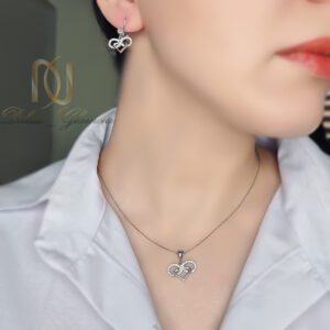 نیم  ست نقره زنانه قلب و بی نهایت ظریف