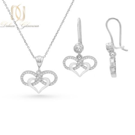 نیم  ست نقره زنانه قلب و بی نهایت