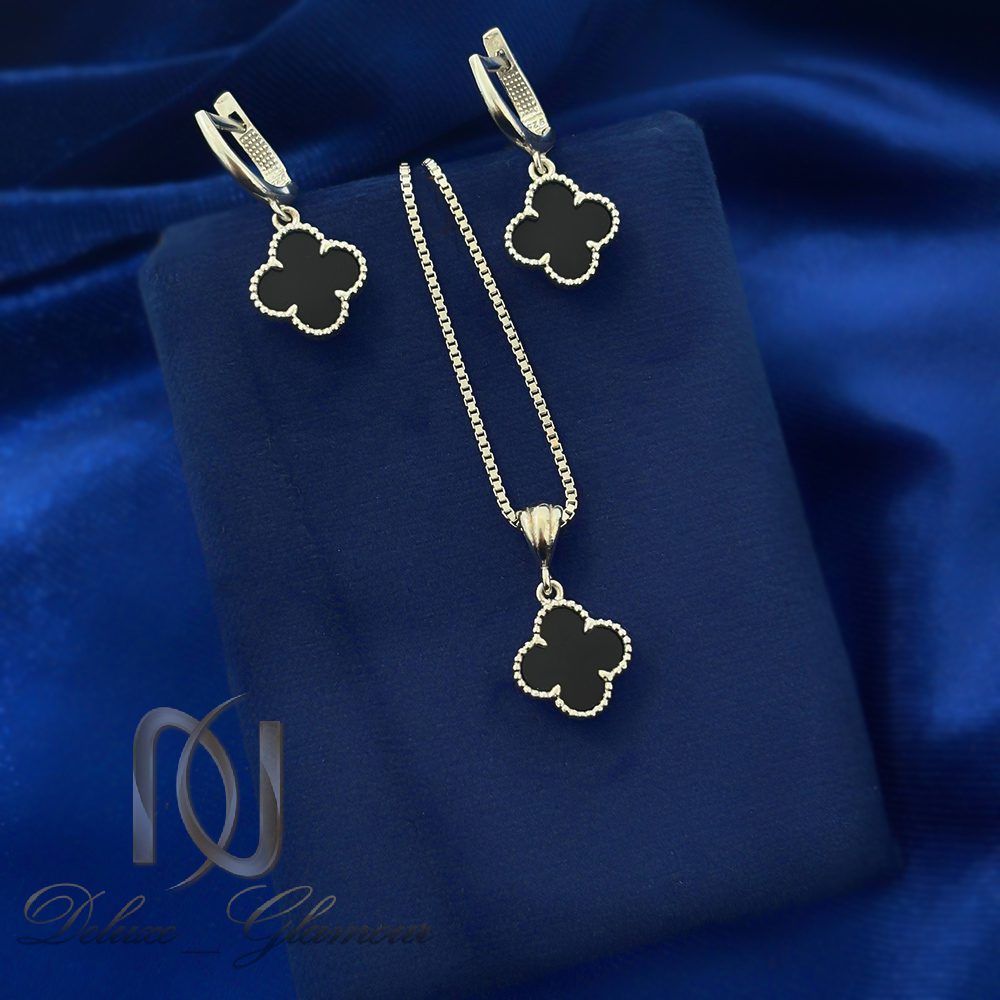 نیم ست نقره زنانه ونکلیف مشکی