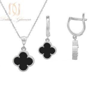 نیم ست نقره زنانه ونکلیف مشکی