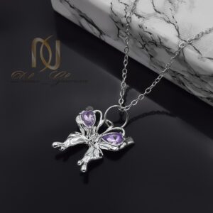 گردنبند زنانه استیل پروانه رنگ ثابت
