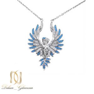 گردنبند نقره زنانه فرشته نگین فیروزه ای