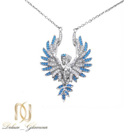 گردنبند نقره زنانه فرشته نگین فیروزه ای
