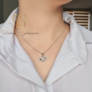 گردنبند نقره زنانه قلب و بی نهایت ظریف
