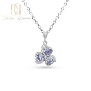 گردنبند نقره زنانه گل بنفش