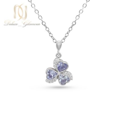 گردنبند نقره زنانه گل بنفش