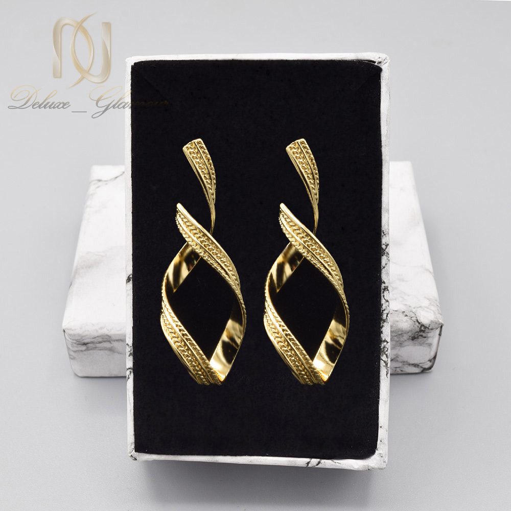 گوشواره زنانه استیل طلایی - تصویر 2