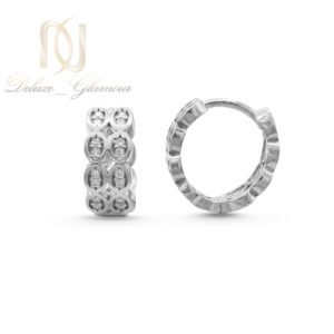 گوشواره نقره حلقه ای نگین دار