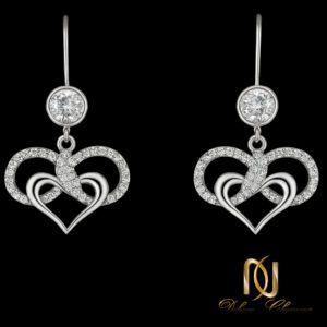 گوشواره نقره زنانه قلب و بینهایت