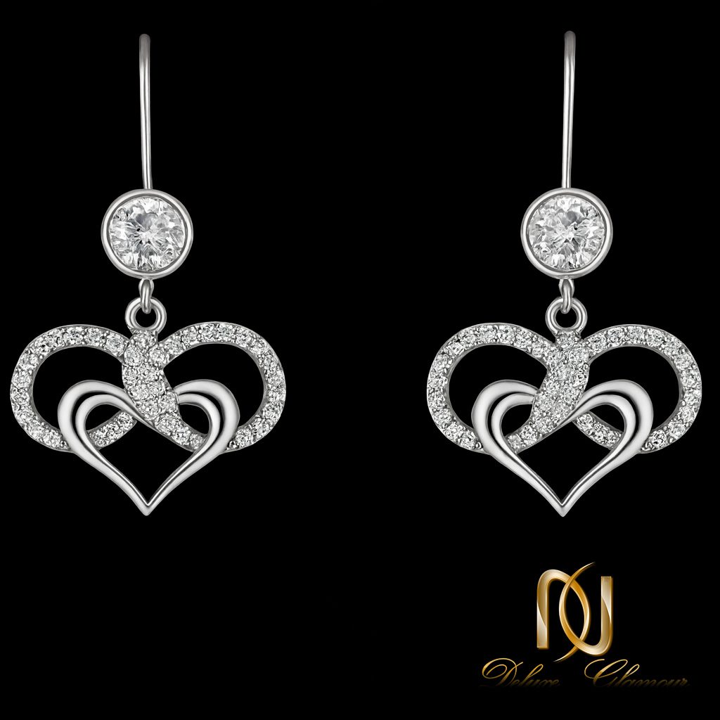 گوشواره نقره زنانه قلب و بینهایت