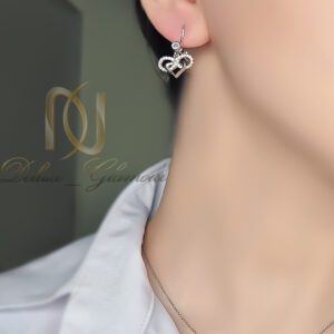 گوشواره نقره زنانه قلب و بینهایت
