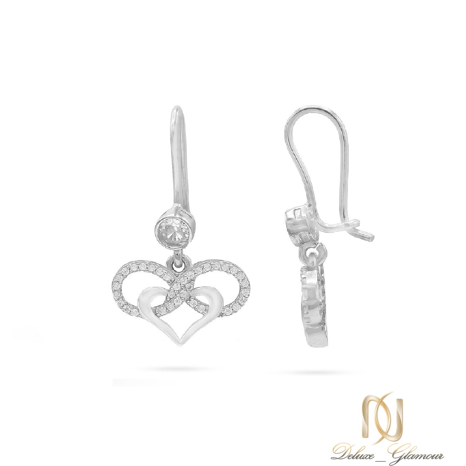 گوشواره نقره زنانه قلب و بینهایت