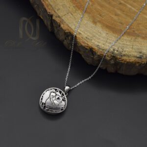 گردنبند نقره زنانه گل رز لیزری