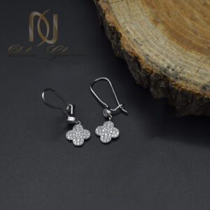 گوشواره نقره زنانه ونکلیف نگین اتمی