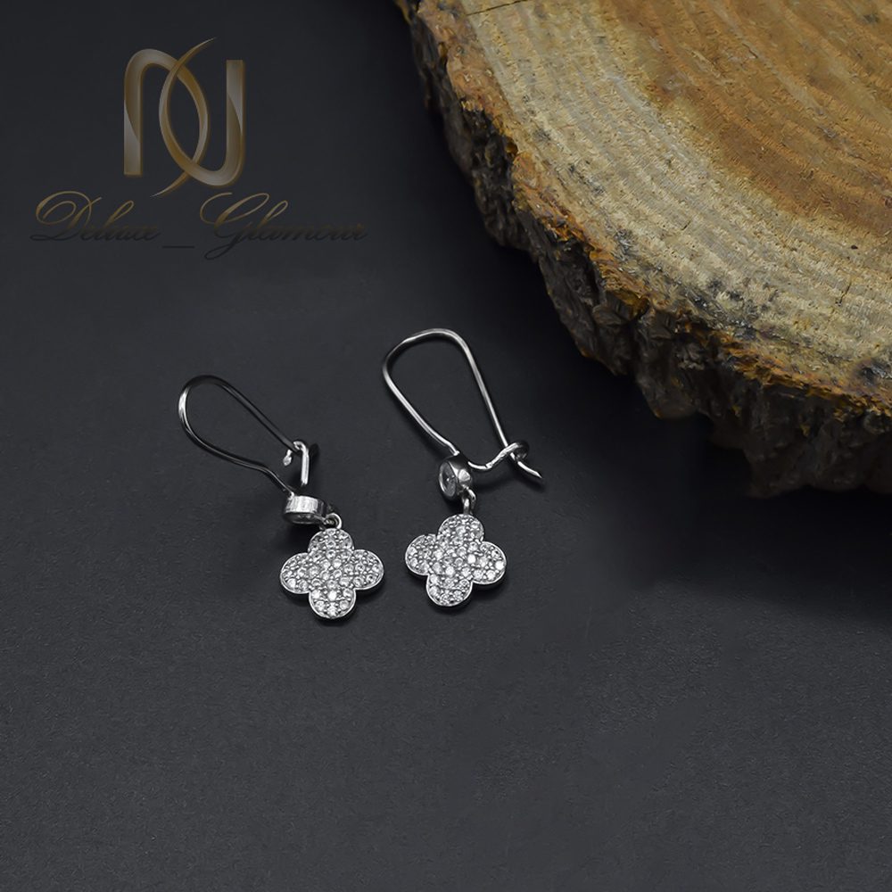 گوشواره نقره زنانه ونکلیف نگین اتمی