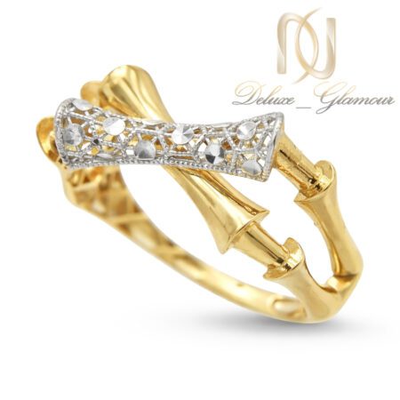 انگشتر نقره زنانه طرح طلا دو رنگ